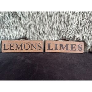 Kitchen/Bar‎ Signs Wood Lemons/Limes Wall Decor Farmhouse Rustic Pub 12 X4